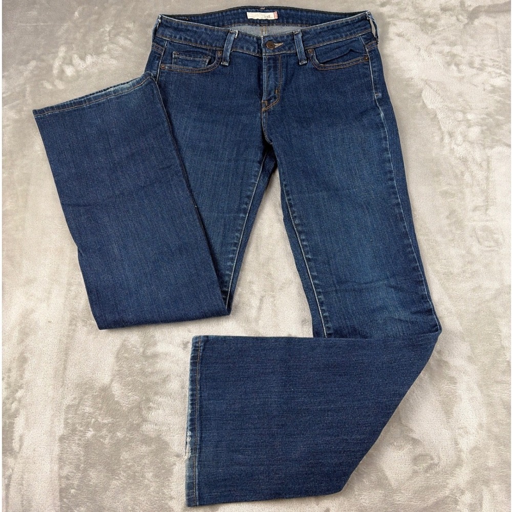 Levis 545 Low Bootcut Jeans Dark Wash Blue Stretch Denim Womens 8 Medium